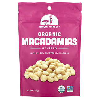 Mavuno Harvest, Macadamias orgánicas, Tostadas, 112 g (4 oz)