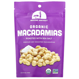 Mavuno Harvest, Macadamias orgánicas, Tostadas con sal marina, 112 g (4 oz)