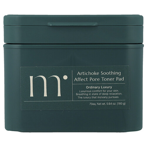 Molvany Artichoke Soothing Affect Pore Toner Pad, 70 Pads, 5.64 oz (160 g)