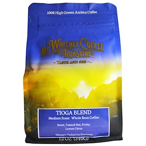 Отзывы о Мт Уитни Коффее Роастерс, Whole Bean Coffee, Tioga Blend, Medium Roast, 12 oz (340 g)