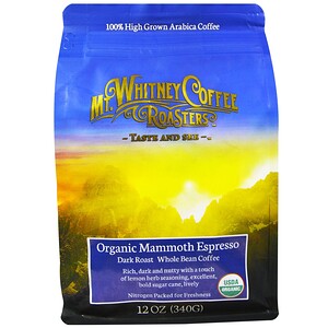 Мт Уитни Коффее Роастерс, Organic Mammoth Espresso, Dark Roast, Whole Bean Coffee, 12 oz (340 g) отзывы