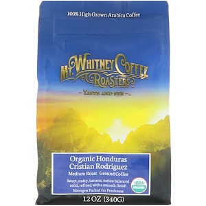 Отзывы о Мт Уитни Коффее Роастерс, Organic Honduras Cristian Rodriguez, Ground Coffee, Medium Roast, 12 oz (340 g)