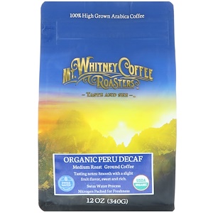 Купить Mt. Whitney Coffee Roasters, Органический перуанский напиток без кофеина, молотый кофе, 12 унций (340 г)  на IHerb