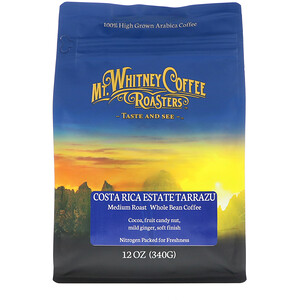 Мт Уитни Коффее Роастерс, Costa Rica Estate Tarrazu, Medium Plus Roast, Whole Bean Coffee, 12 oz (340 g) отзывы покупателей