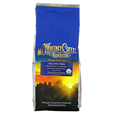 Mt. Whitney Coffee Roasters Organic Peru , Medium Roast, Ground Coffee, 32 oz (907 g)