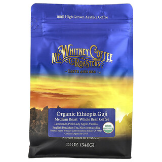 Mt. Whitney Coffee Roasters, Café biologique de Guji, Éthiopie, Grains entiers, Torréfaction moyenne, 340 g