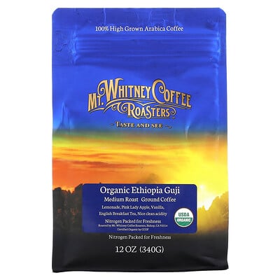 Mt. Whitney Coffee Roasters Organic Ethiopia Guji, молотый кофе, средней обжарки, 340 г (12 унций)