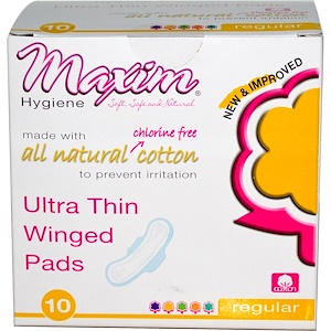 Купить Maxim Hygiene Products, Ультратонкие прокладки с крылышками, повседневные, 10 прокладок  на IHerb