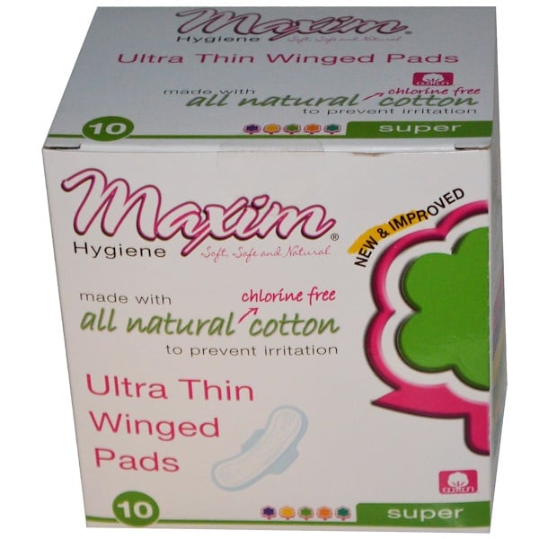 Maxim Hygiene Products, Ультратонкие прокладки с крылышками, супер, 10 прокладок