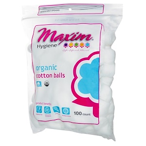 Maxim Hygiene Products, Органические ватные шарики, 100 шт