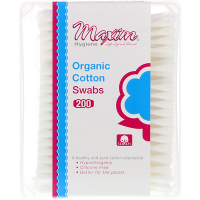 Maxim Hygiene Products Органические ватные палочки, 200 шт
