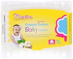 Отзывы о Максим Хайджин Продактс, Organic Cotton Baby Swabs, 50 Swabs