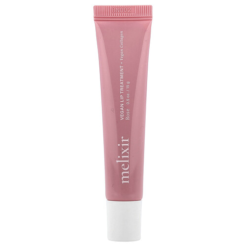 Melixir Vegan Lip Treatment + Vegan Collagen, 2 Rose, 0.5 oz (15 g)