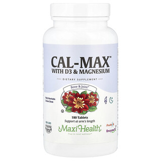 Maxi Health, Cal-Max™ con vitamina D3 y magnesio, 180 comprimidos