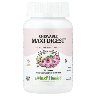 ماكسي هيلث‏, أقراص مضغ Maxi Digest ™ قابلة للمضغ ، فواكه طبيعية ، 90 قرصًا