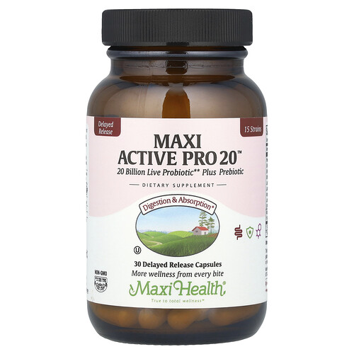 맥시 헬스 Maxi Health, Maxi Active Pro 20™, 200억, 지연 방출 캡슐 30정