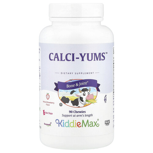 Maxi Health, KiddieMax® Calci-Yums™ , Natural Strawberry, 90 Chewies