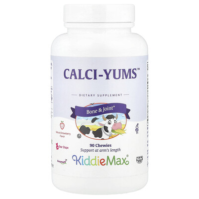 Maxi Health, KiddieMax® Calci-Yums™, Fresa natural, 90 comprimidos masticables