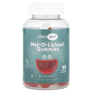Maxi Health, Mel-O-Licious! Gummies, Natural Cherry & Orange, 1 mg, 60 Gummies