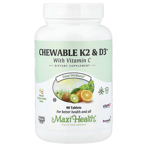 Maxi Health Chewable K2 & D3™ Natural Cherry Vanilla 90 Tablets
