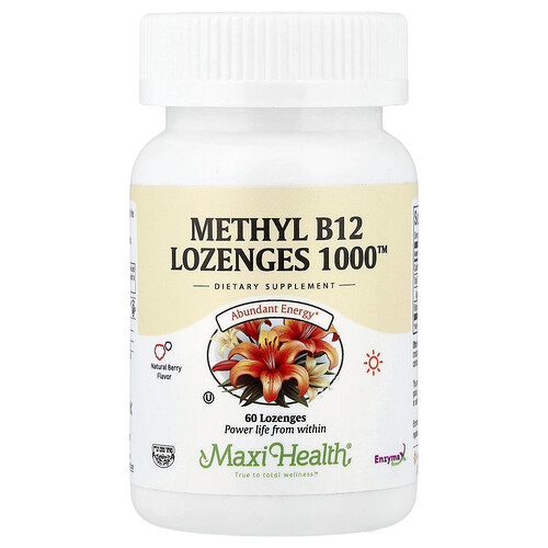 Maxi Health Methyl B12 Lozenges 1000™, Natural Berry, 60 Lozenges (1,000 mcg per Lozenge)