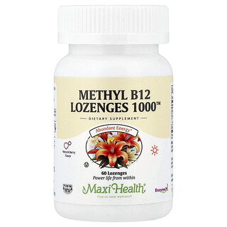 Maxi Health, Methyl B12 Lozenges 1000™, Bayas naturales, 60 pastillas (1000 mcg por pastilla)