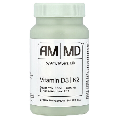 Amy Myers MD, Vitamin D3, K2, 30 Capsules