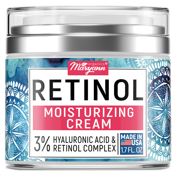 Maryann Organics‏, Retinol, Moisturizing Cream, 3% Hyaluronic Acid & Retinol Complex, 1.7 fl oz
