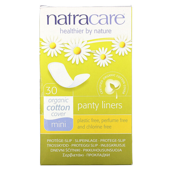 Natracare, Panty Liners, Organic Cotton Cover, Mini, 30 Liners iHerb