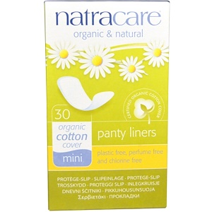 Natracare, Ежедневные прокладки, органический хлопок, мини, 30 прокладок
