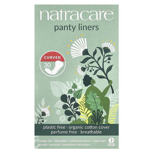 Natracare Panty Liners, Organic Cotton Cover, Curved, 30 Liners
