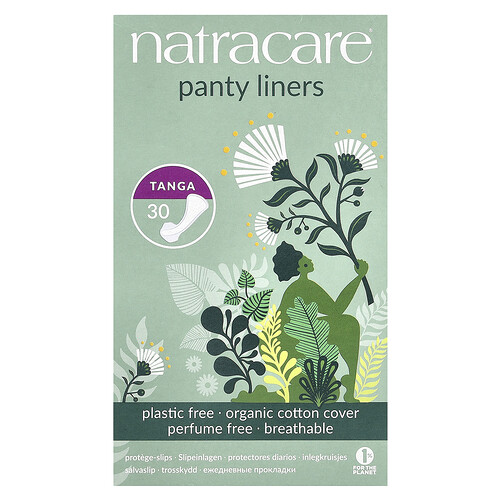 Natracare, Panty Liners, Organic Cotton Cover, Tanga, 30 Liners