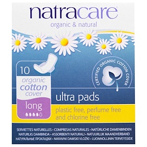 Отзывы о Натракэр, Ultra Pads, Organic Cotton Cover, Long, 10 Pads