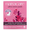 Natracare, прокладки Ultra, поверхность из органического хлопка, длинные, 8 штук