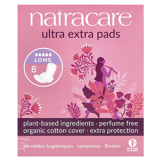 Natracare, Ultra Extra Pads, Long, 8 Pads