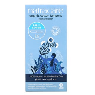 Natracare, Organic Cotton Tampons With Applicator, Super, 16 Tampons