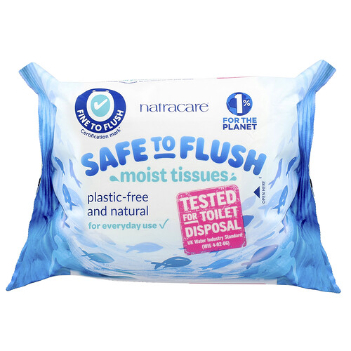 Natracare, Safe to Flush, Moist Tissues, 30 Tissues
