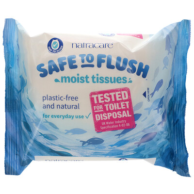 Natracare Safe to Flush, Moist Tissues, 30 Tissues
