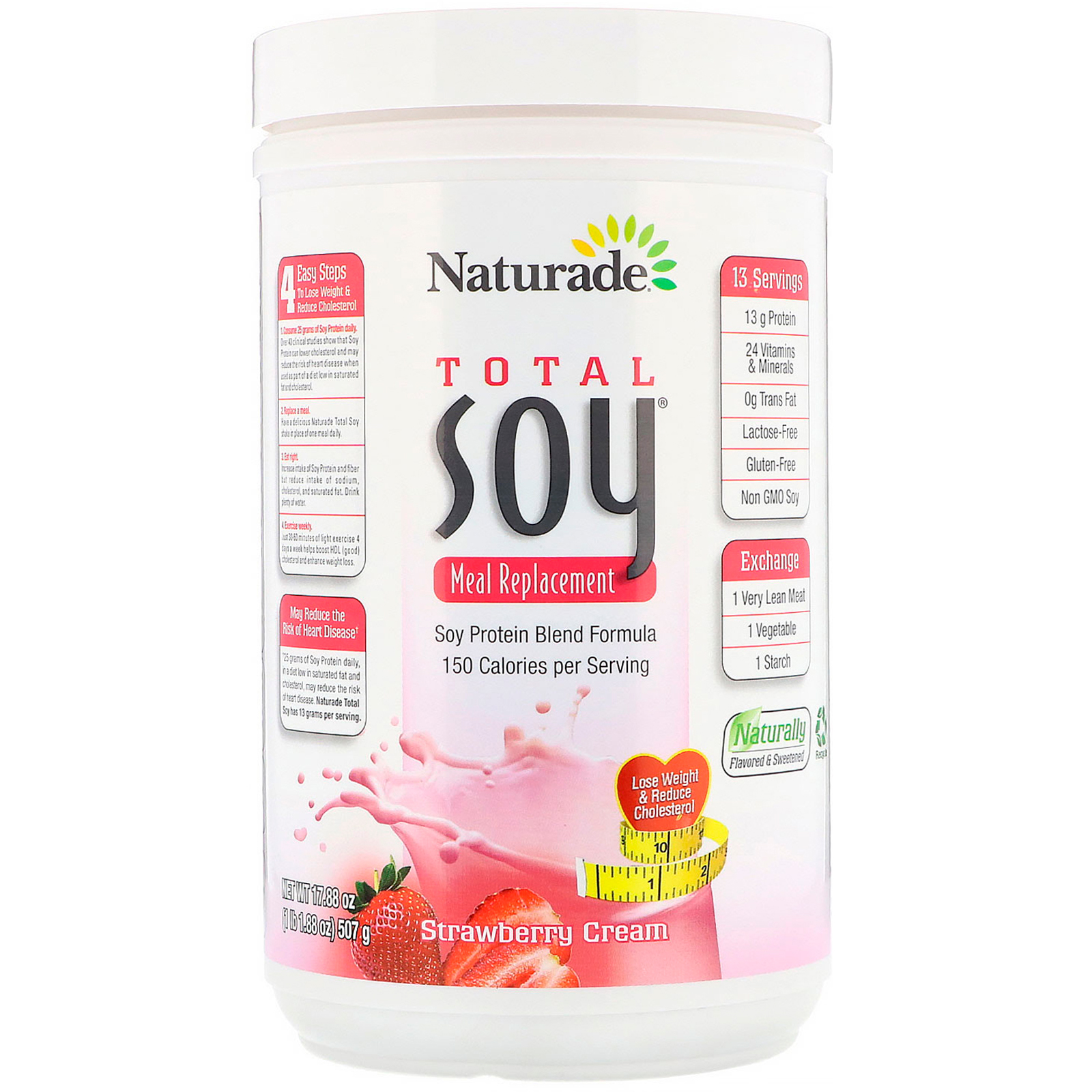 Naturade, Total Soy, Meal Replacement, Strawberry Cream, 17.88 oz (507 g) iHerb