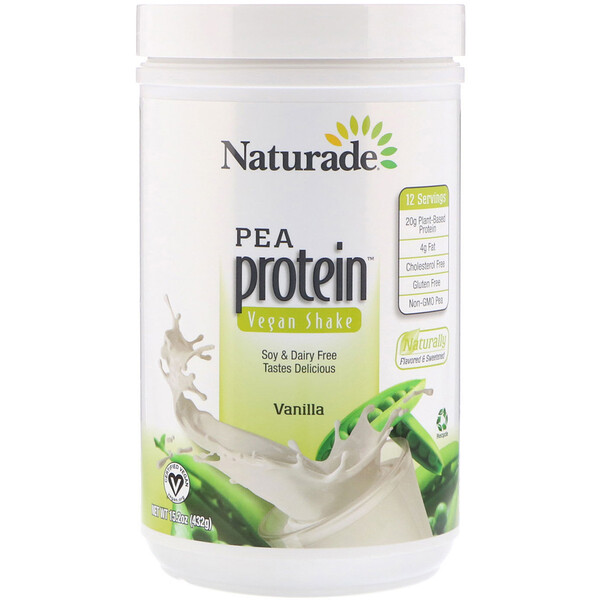 Naturade, Pea Protein Vegan Shake,  Vanilla, 15.2 oz (432 g)