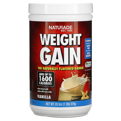 Naturade Продукт для набора веса, ваниль, 576 г (1,3 фунта)