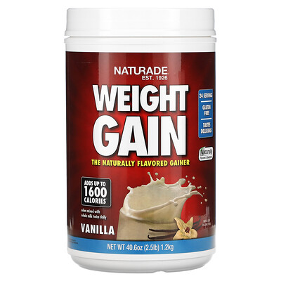 Naturade Weight Gain, добавка для набора веса, ваниль, 1,1 кг (2,5 фунта; 40,6 унции)