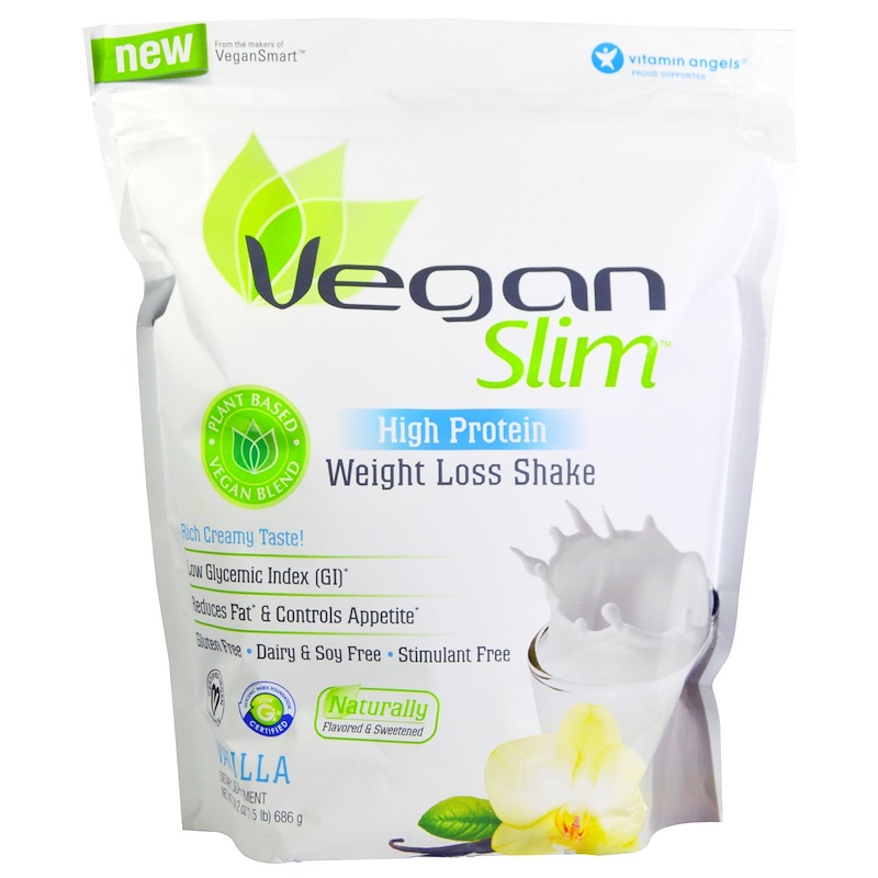 VeganSmart, VeganSlim, High Protein, Weight Loss Shake, Vanilla, 24.2