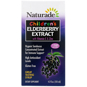 Отзывы о Натураде, Children's Elderberry Extract Syrup with Vitamin C & Zinc, 2 Years and Older, 4.2 fl oz (125 ml)