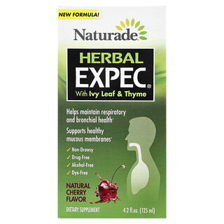 Naturade, Herba EXPEC® dengan Daun Ivy & Thyme, Ceri Asli, 125 ml