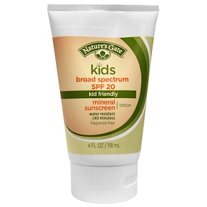 Отзывы о Натурес гате, Kids Mineral Sunscreen Lotion, SPF 20, Fragrance-Free, 4 fl oz (118 ml)