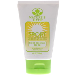 Отзывы о Натурес гате, Sport, Vegan Sunscreen, SPF 50, 4 fl oz (118 ml)