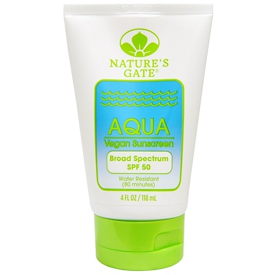 Nature's Gate Aqua,素食防曬霜,SPF 50,4 液量盎司(118 毫升)