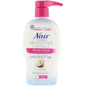 Отзывы о Nair, Shower Power, Hair Remover Cream with Coconut Oil Plus Vitamin E, 12.6 oz (357 g)