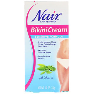 Nair, 褪毛劑，比基尼膏，敏感配方，含綠茶，1.7 盎司（48 克）